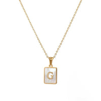 Square Initial 18K Gold-plated Stainless Steel Necklace