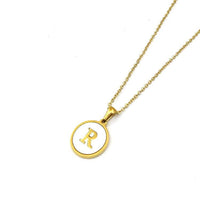 Round Initial 18K Gold-Plated Stainless Steel Necklace