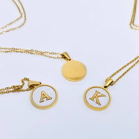 Round Initial 18K Gold-Plated Stainless Steel Necklace