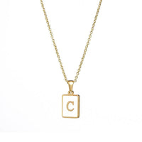 Square Initial 18K Gold-plated Stainless Steel Necklace