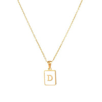 Square Initial 18K Gold-plated Stainless Steel Necklace