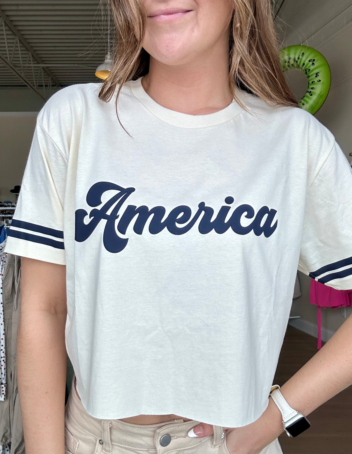 America Retro Crop Top