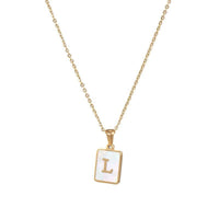 Square Initial 18K Gold-plated Stainless Steel Necklace