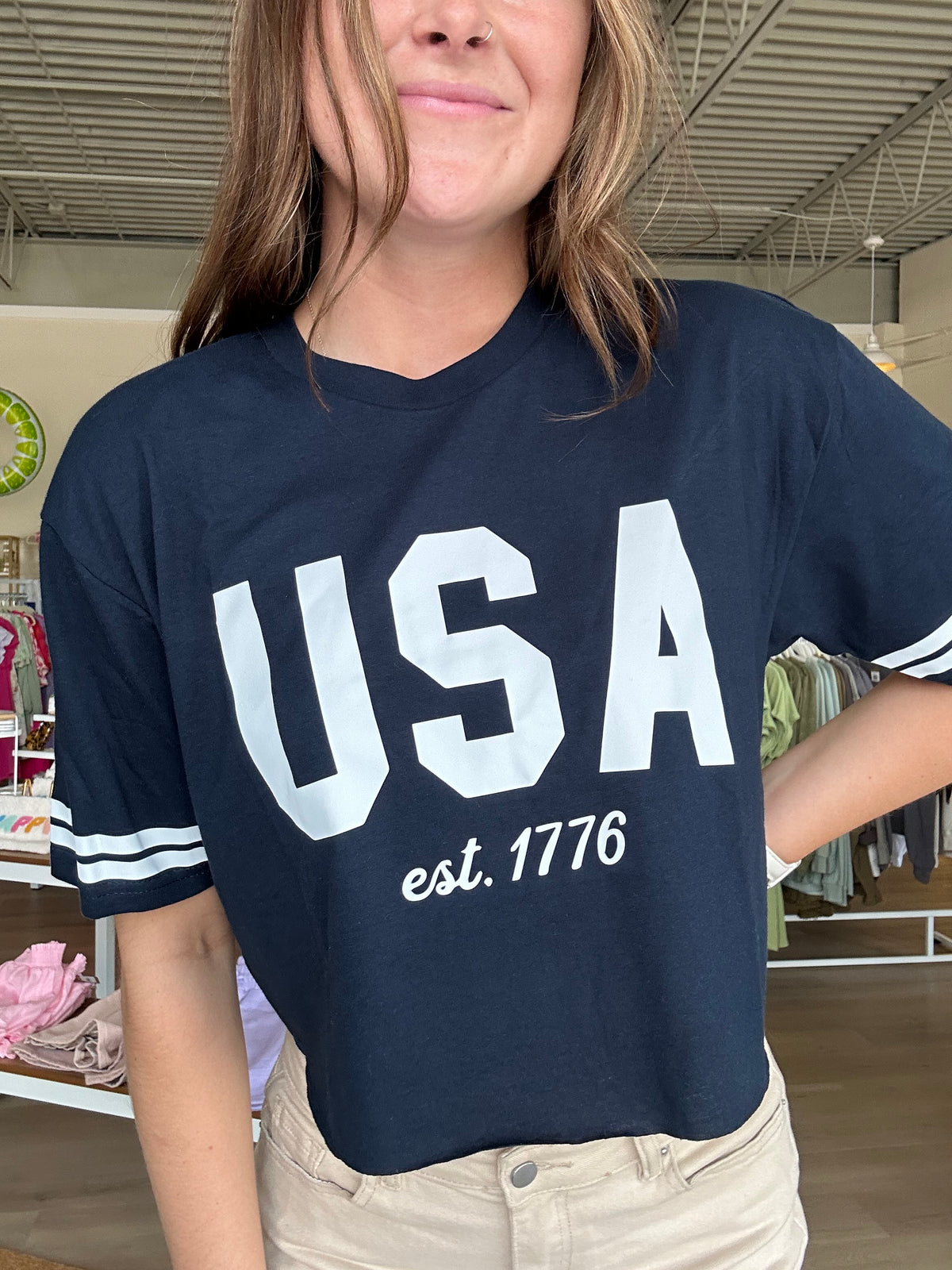 America Retro Crop Top