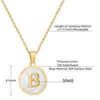 Round Initial 18K Gold-Plated Stainless Steel Necklace