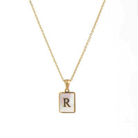 Square Initial 18K Gold-plated Stainless Steel Necklace