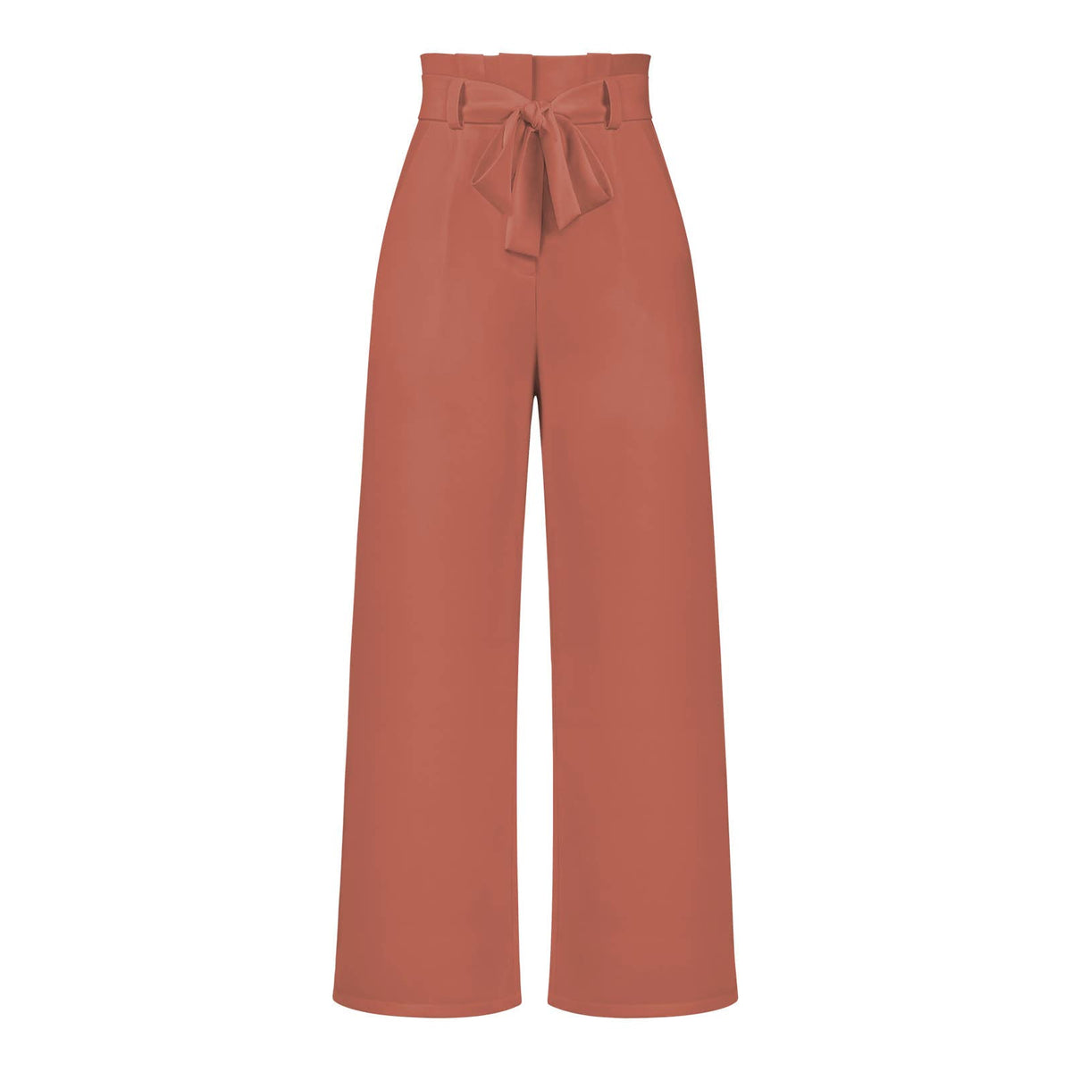 Casual Wide-Leg Trousers in Rust