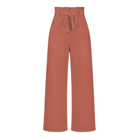 Casual Wide-Leg Trousers in Rust