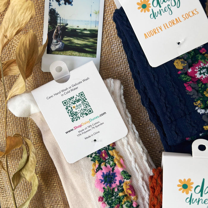 Audrey Vintage Socks in White