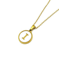 Round Initial 18K Gold-Plated Stainless Steel Necklace