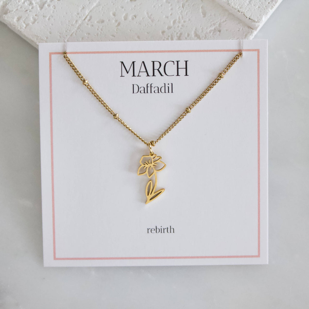 March Birth Flower Necklace: Daffodil