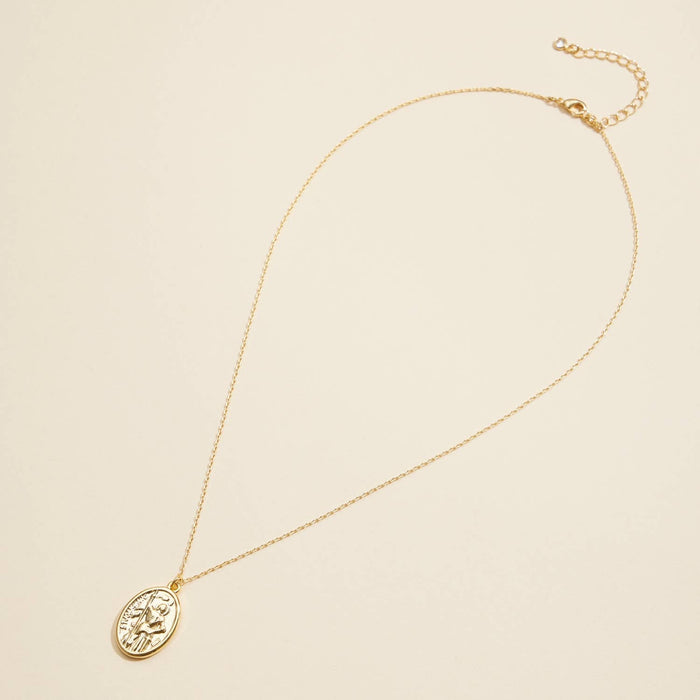 Coin Charm Gold Dip Basic Short Necklace in Gold