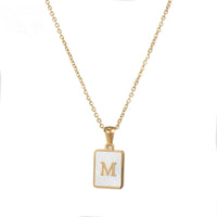 Square Initial 18K Gold-plated Stainless Steel Necklace