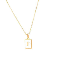 Square Initial 18K Gold-plated Stainless Steel Necklace