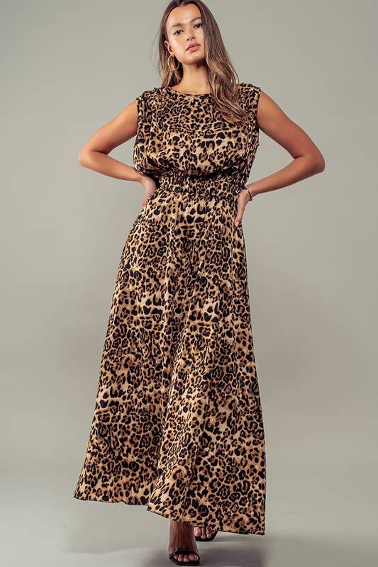 brown tank maxi dress Brown Fitted Cutout Maxi Tank Dress