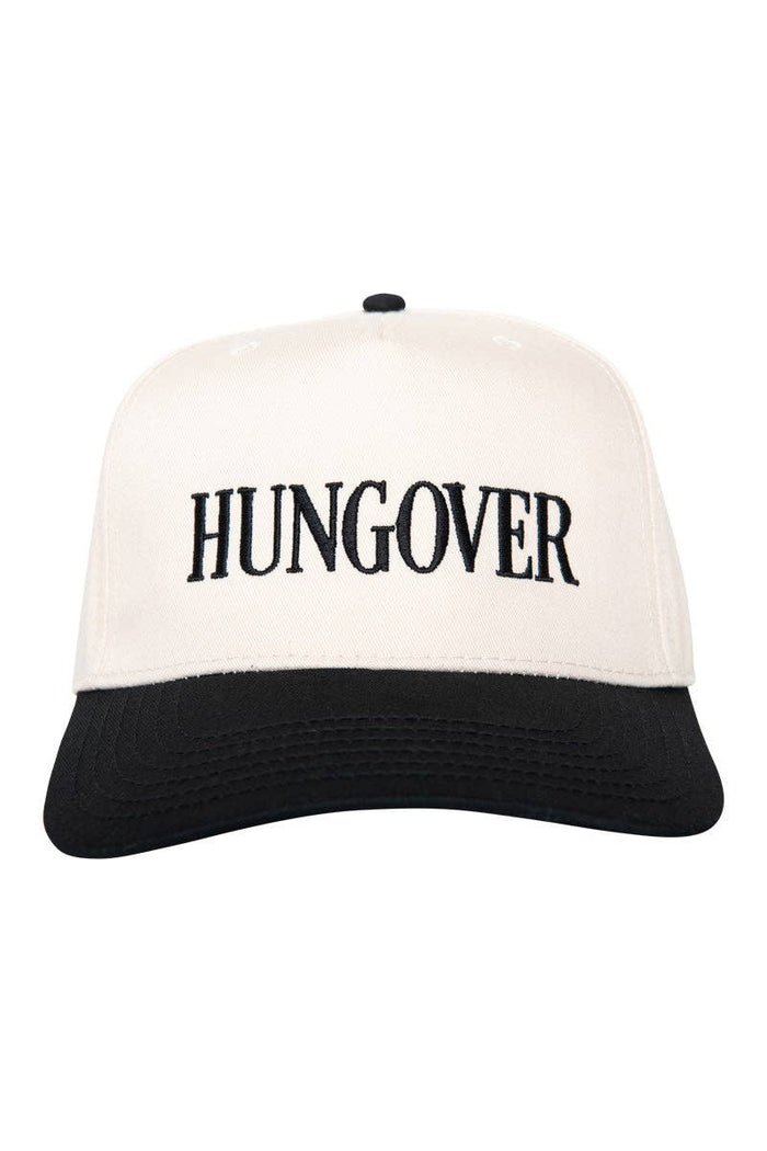 Hungover Vintage Trucker Hat in Black and Tan