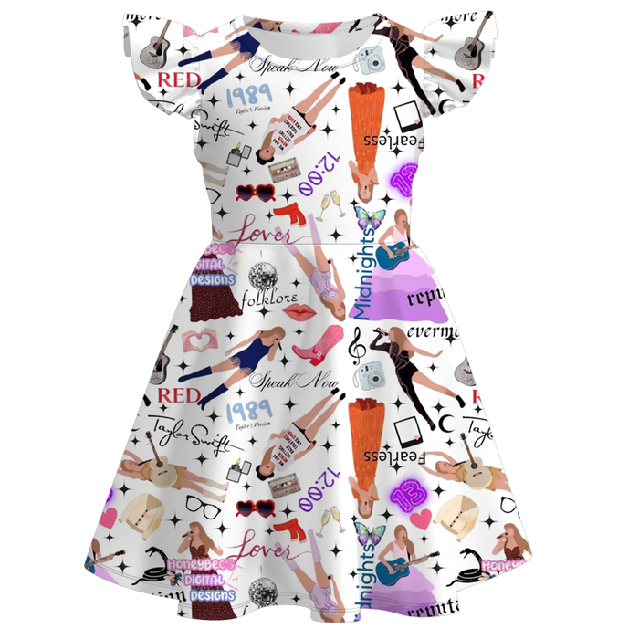 Taylor Swift Ruffle Dress in White