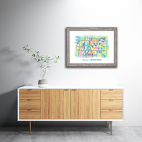 Downtown Grand Rapids Map Watercolor Print