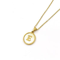 Round Initial 18K Gold-Plated Stainless Steel Necklace