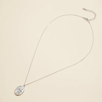 Coin Charm Short Necklace in Silver