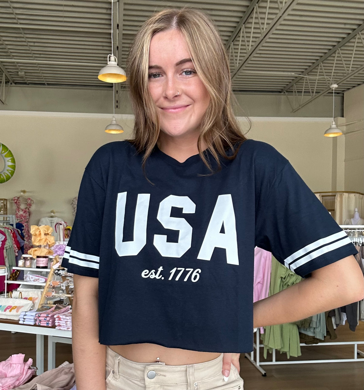 America Retro Crop Top