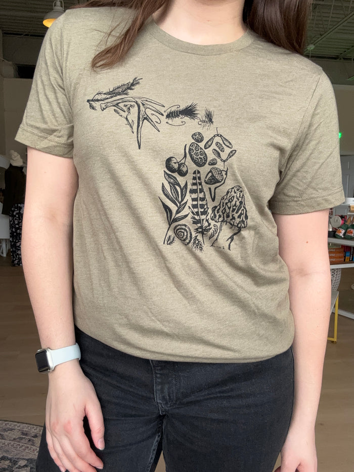 Naturally Michigan Tee in Olive