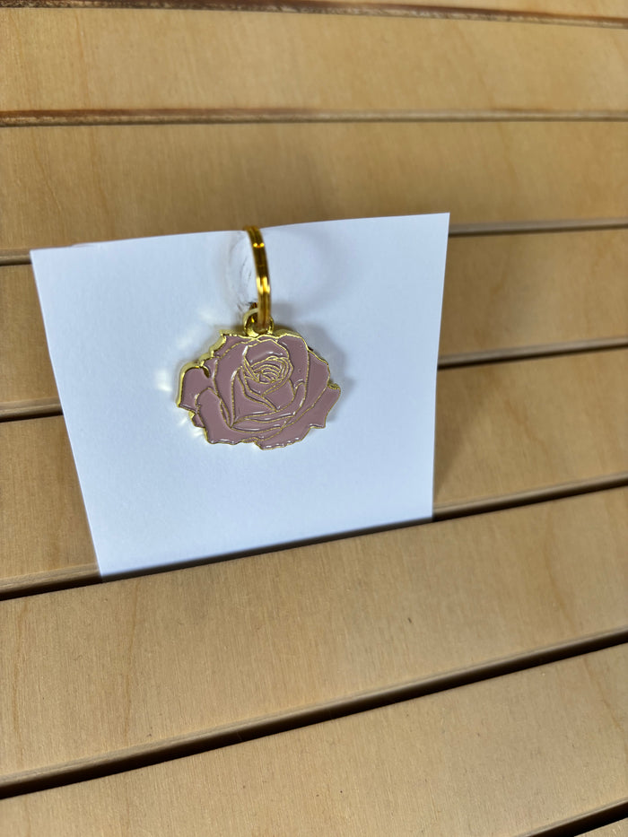 Pink Flower Pet ID Tag