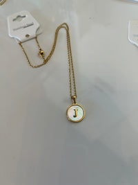 Round Initial 18K Gold-Plated Stainless Steel Necklace