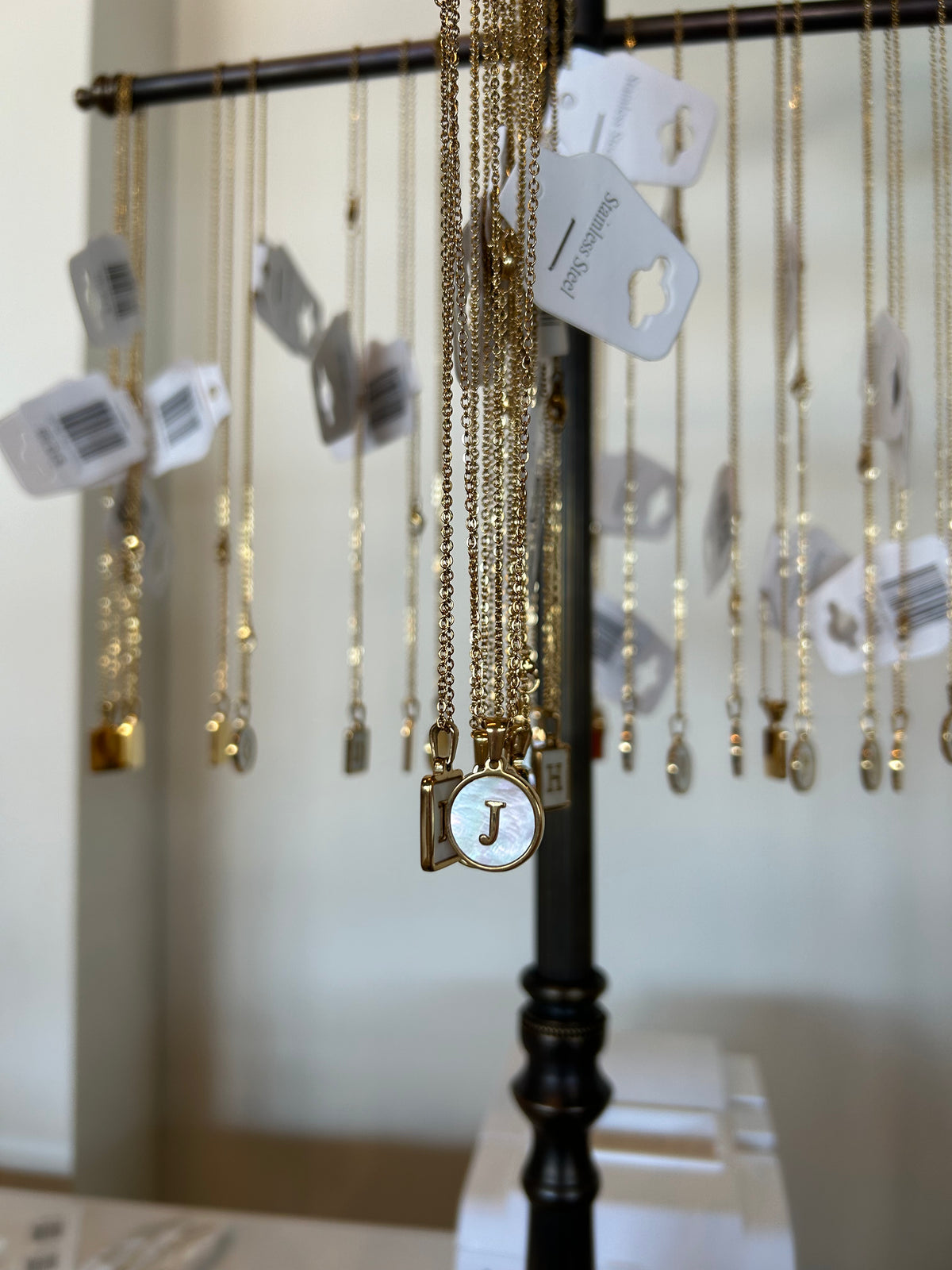 Round Initial 18K Gold-Plated Stainless Steel Necklace