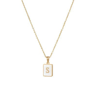 Square Initial 18K Gold-plated Stainless Steel Necklace