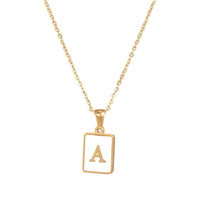 Square Initial 18K Gold-plated Stainless Steel Necklace