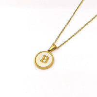 Round Initial 18K Gold-Plated Stainless Steel Necklace