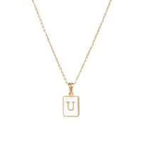 Square Initial 18K Gold-plated Stainless Steel Necklace
