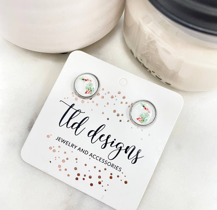Michigan Floral Studs