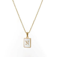Square Initial 18K Gold-plated Stainless Steel Necklace
