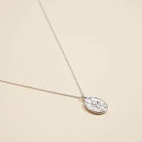 Coin Charm Short Necklace in Silver