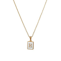 Square Initial 18K Gold-plated Stainless Steel Necklace