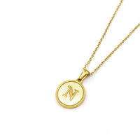 Round Initial 18K Gold-Plated Stainless Steel Necklace