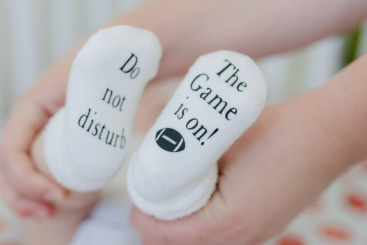 Do Not Disturb The Game is On! - Football Baby Socks