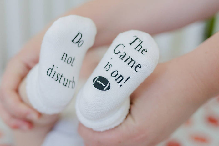 Do Not Disturb The Game is On! - Football Baby Socks