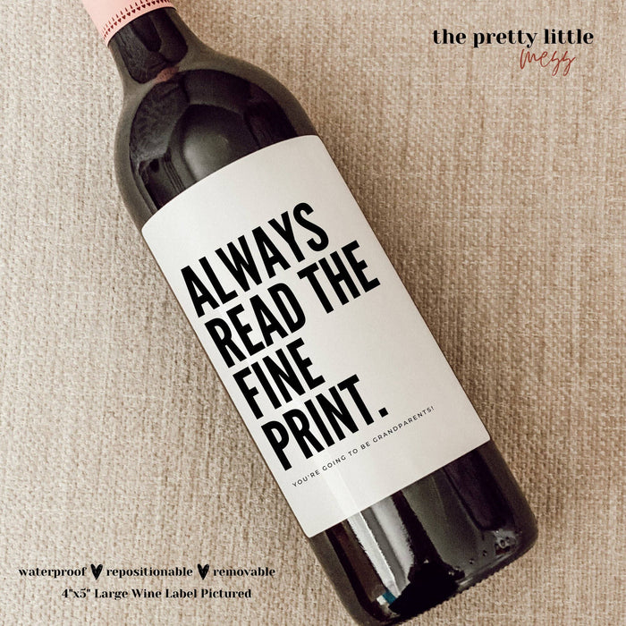 Baby Announcement Wine Label