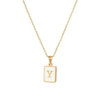Square Initial 18K Gold-plated Stainless Steel Necklace