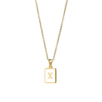Square Initial 18K Gold-plated Stainless Steel Necklace