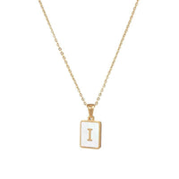 Square Initial 18K Gold-plated Stainless Steel Necklace