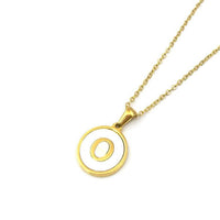 Round Initial 18K Gold-Plated Stainless Steel Necklace