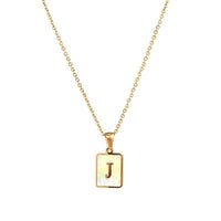 Square Initial 18K Gold-plated Stainless Steel Necklace