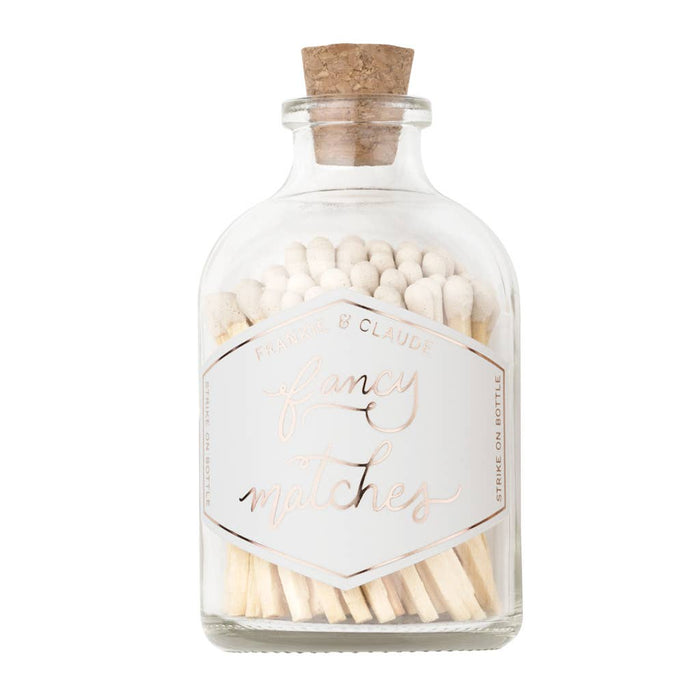 White Fancy Matches Small Match Jar