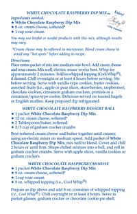 White Chocolate Raspberry Dip Mix