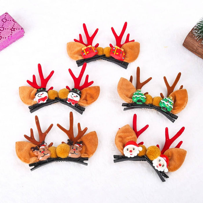 CHRISTMAS KIDS RESIN HAIR CLIPS: Reindeer