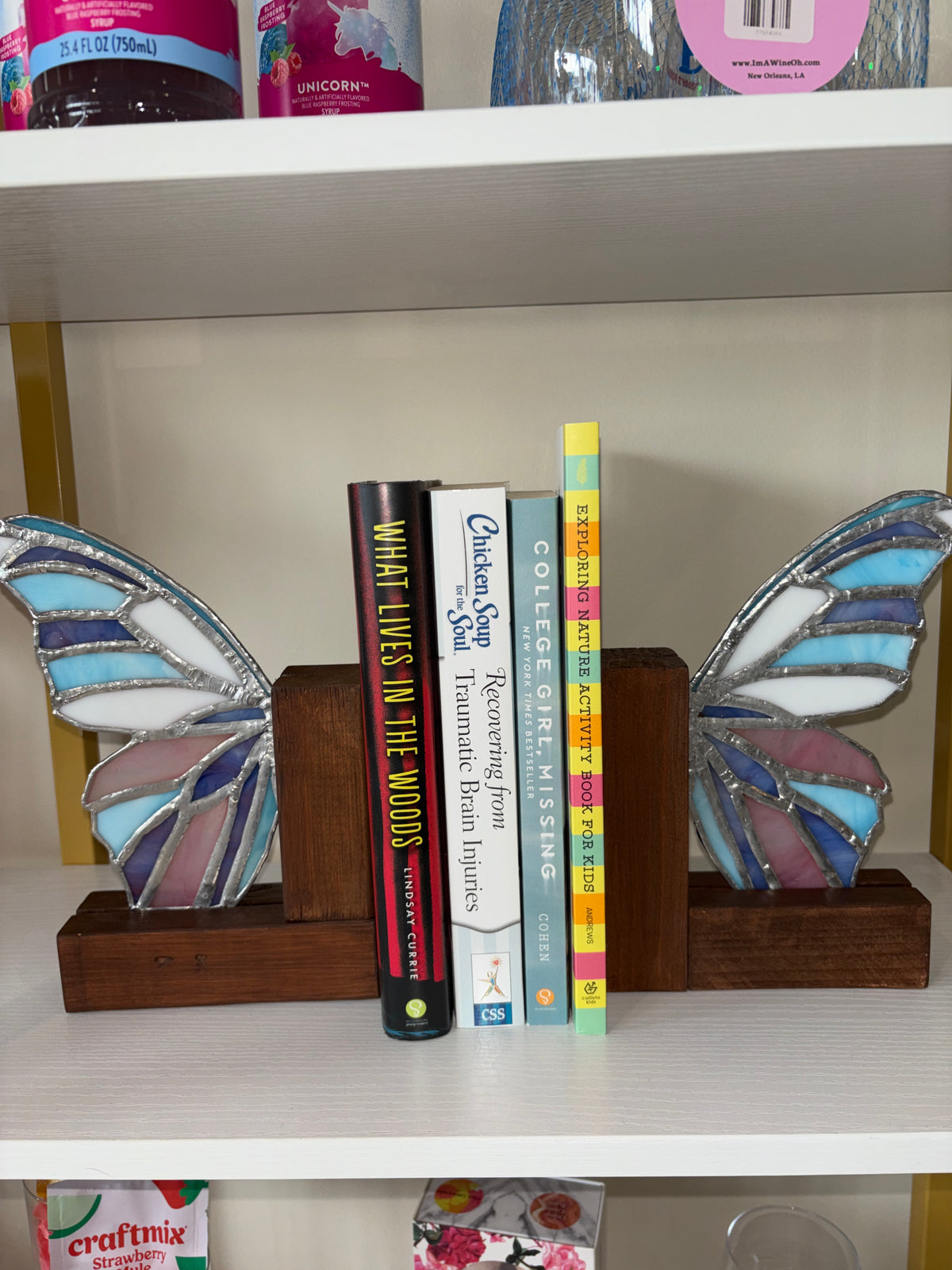 CMI Stained Glass Butterfly Wing Bookends